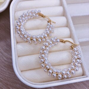 Candonga circulo grande tejido en perlas