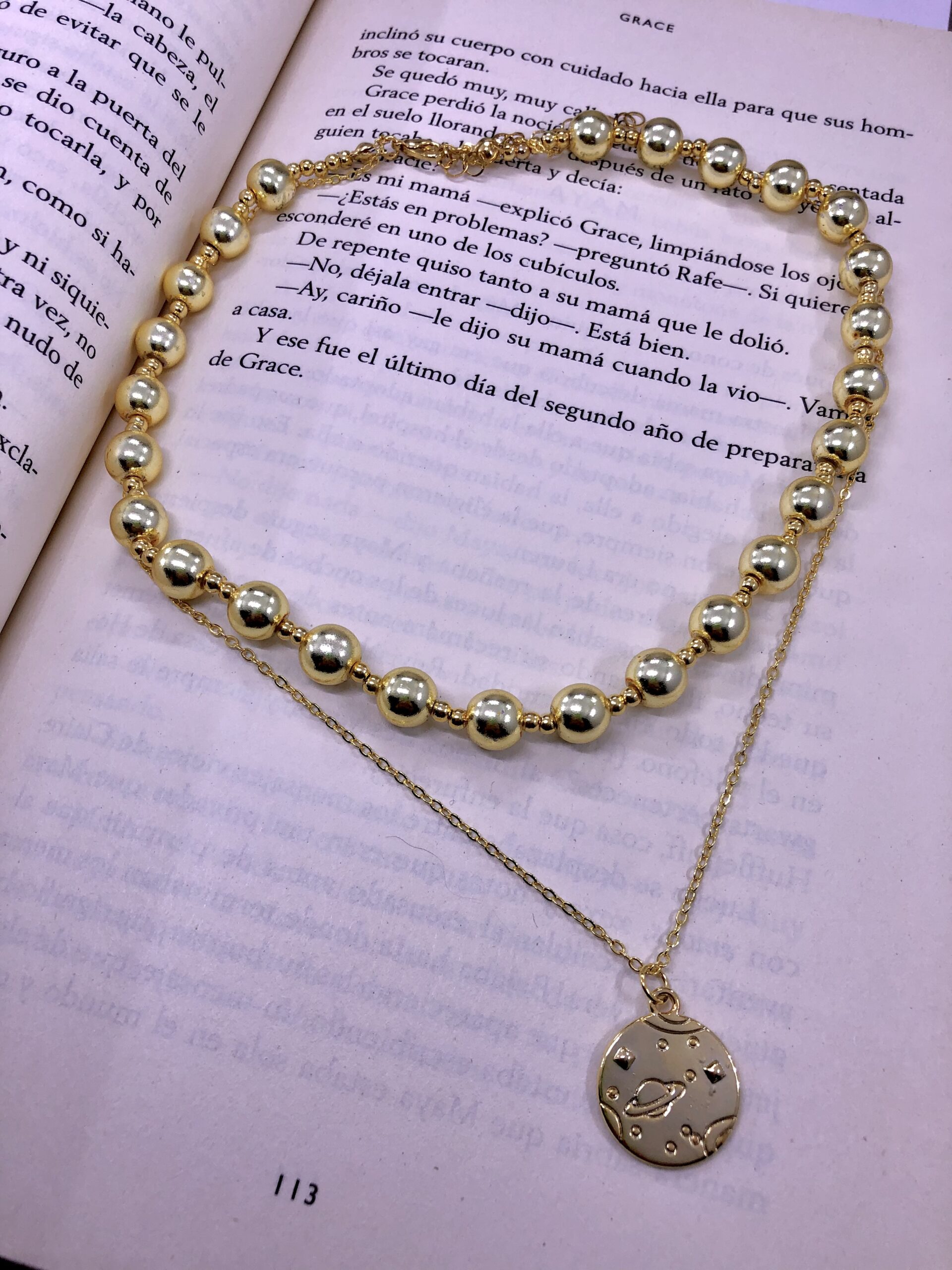 Collar Doble Dorado �Planetas�