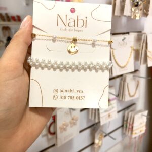 Tobillera Tejida en Perlas