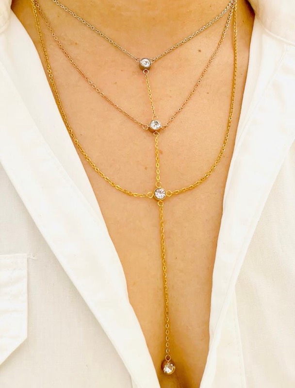 Set Goshenita Entrelazado: Collar con topos